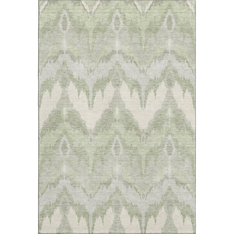 Premium Machine Washable Prisco Aloe Rug, Rectangle 5' x 7'6"
