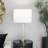 Glass Transparent Base Gold Table Lamp with Drum Shade-105653717