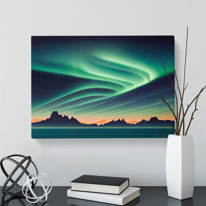 Artful Aurora Borealis - Wrapped Canvas, 40cm H x 60cm W x 3cm D