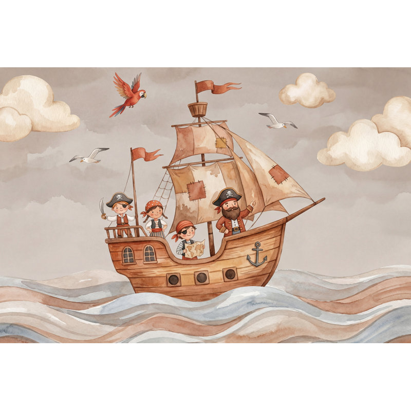 Décoration murale amovible pirate, 100 po x 96 po, Non tissé