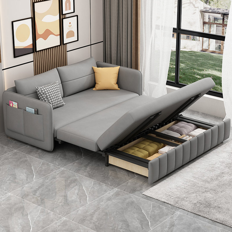 Canapé de salon simple en tissu technique moderne avec rangement extensible, L 51,2 po