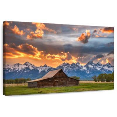 Alvord Moulton Barn Sunset Fire