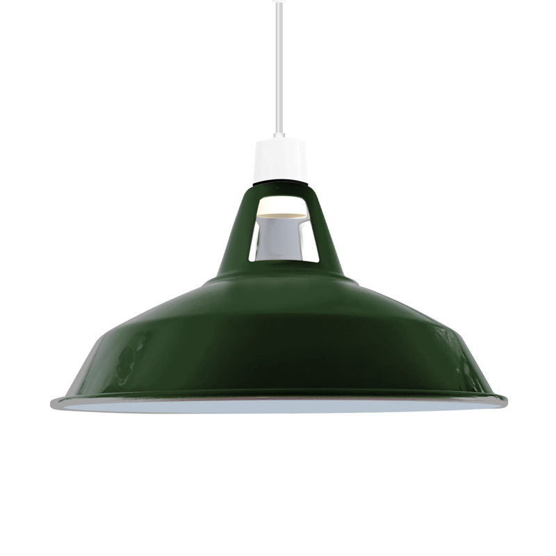 Harshaw 16cm H Metal Bowl Pendant Shade ( Uno ), Green