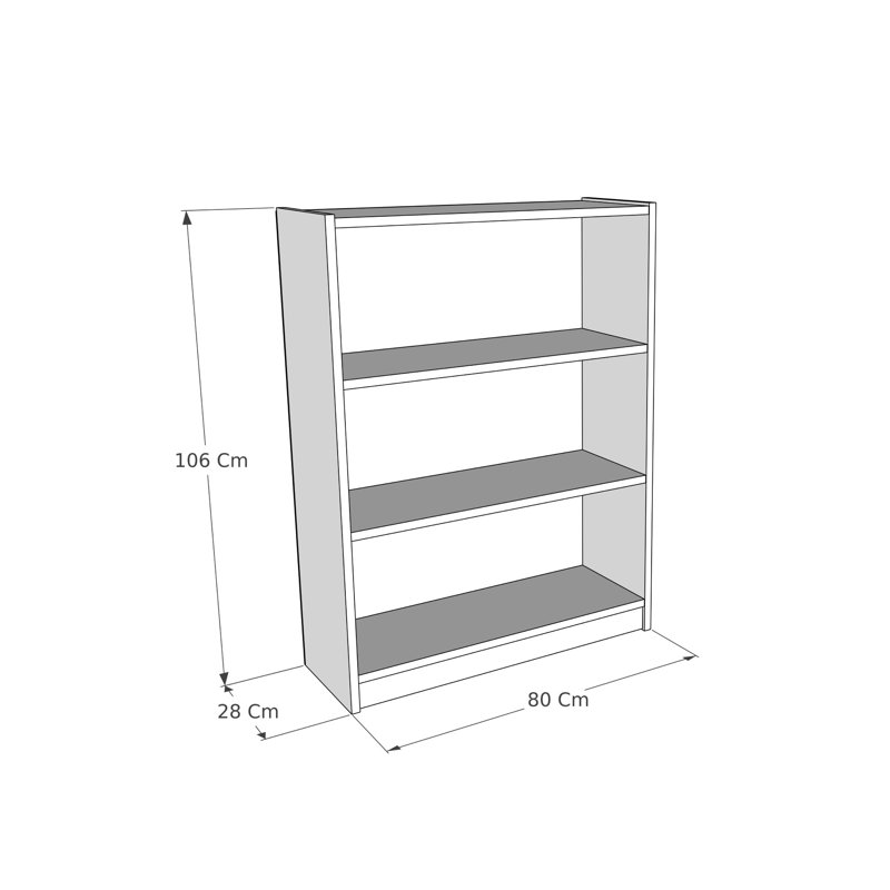 Stylish Wall-Mounted Bookshelf, Hitit Color, 31.5 x 41.7 x 11.0 inches | Durable 100% Melamine Coated Particle Board, Thickness: 0.7 inches | Space-Saving Design for Modern Living Rooms & Offices, Easy Installation