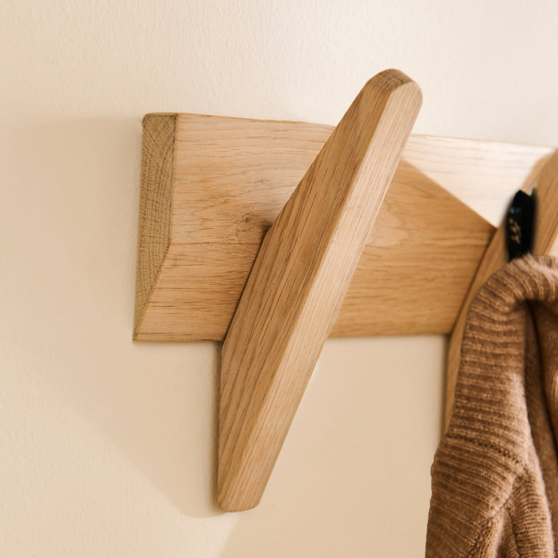 Small Coat Rack,  Whitewash Oak, 60cm