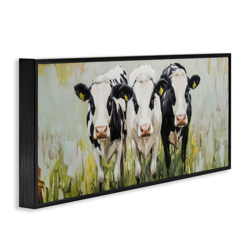 Giclée encadrée de bovins et de vaches, design par LSR Creative Studio, H 10 po x l 24 po, Giclée encadrée noir minuit