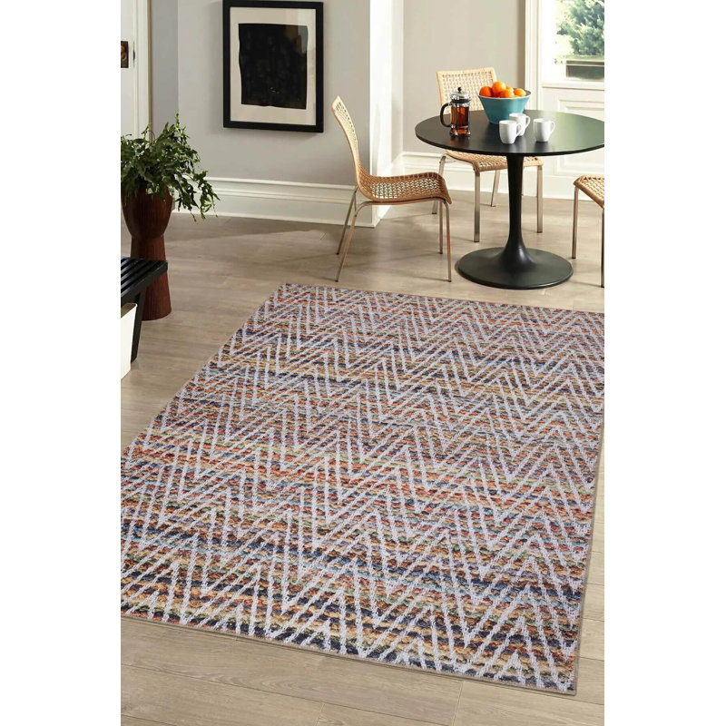Dorian Modern Pattern Woven Base Decorative Multicolored Rug, Rectangle 8'2" x 11'5"