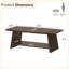 Table basse de 47 pouces en bois massif avec rangement, table de centre de ferme à 2 niveaux avec panneaux cannelés uniques