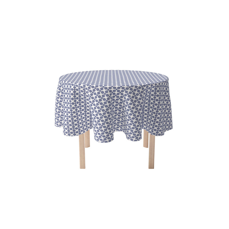 Fabric Textile Products, Inc. Round Tablecloth, 100% Cotton, 60 Round", Blue Dot Design