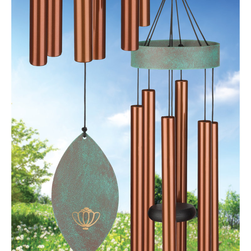 Carillon d'extérieur en acier et acier Patus Breeze de 40 po Acushnet avec détails décoratifs en plastique et crochet de suspension - bronze 