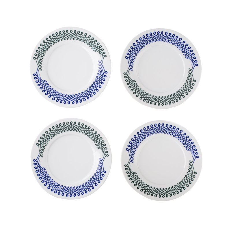 Ribbon Handmade Porcelain Salad/Dessert Plate