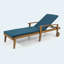 Chaise longue de jardin inclinable en bois d'acacia à 5 positions avec chaises longues réglables