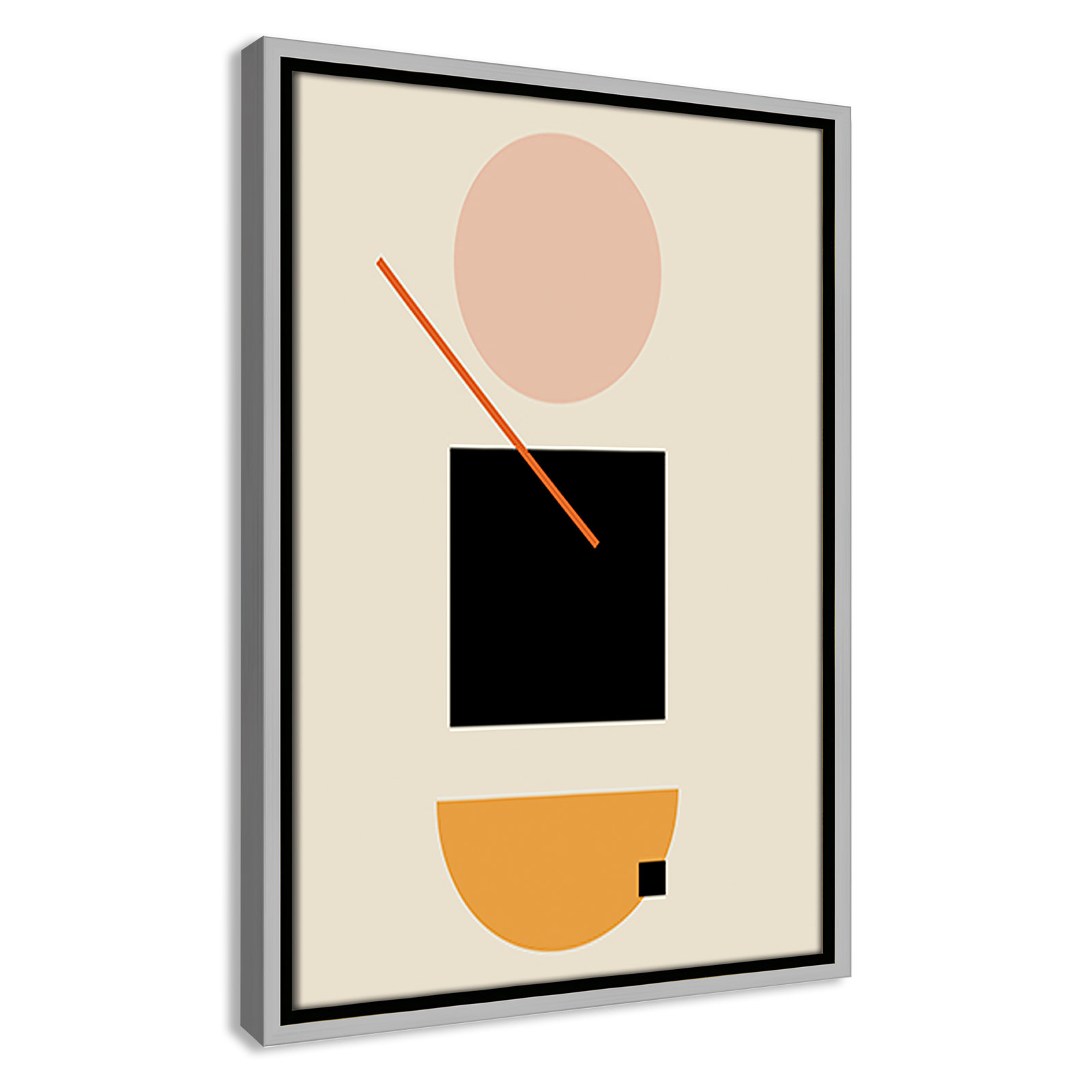 Simple Shapes Print, 19.5" H x 13.5" W x 2" D, Silver Framed