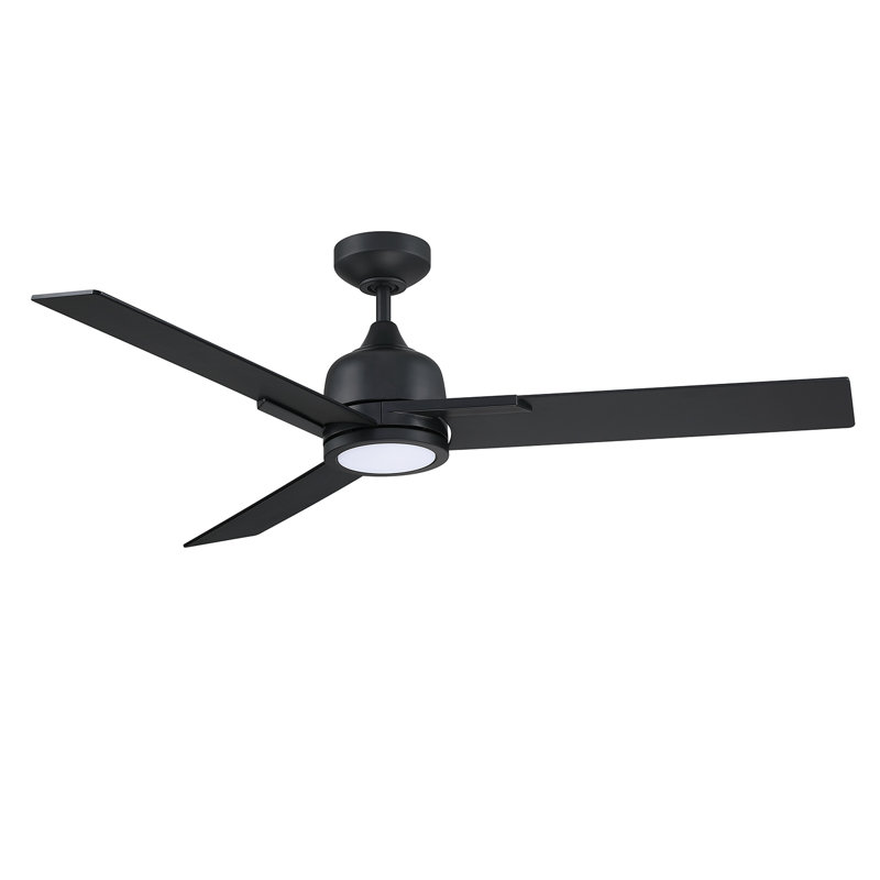 Ventilateur de plafond standard à DEL à 3 pales de 52 po avec télécommande et ensemble d'éclairage inclus Murakami, Noir