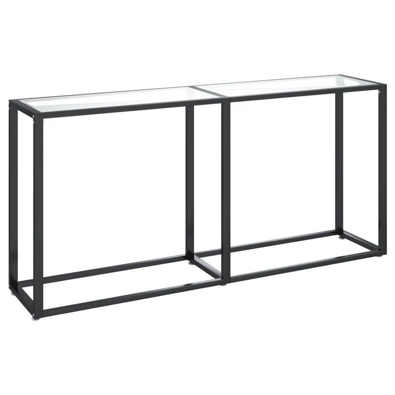Hefling Glass Top Console Table, Transparent, 75.5 H x 160 W x 35 D cm