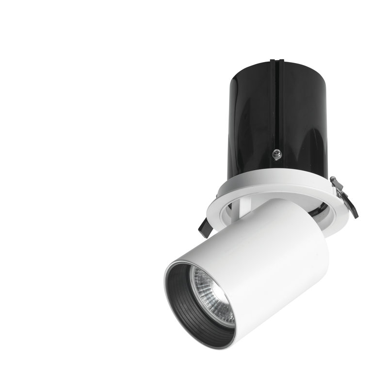  LED Retrofit Downlight, 12cm H x 9.6cm W x 9.6cm D, Black/White