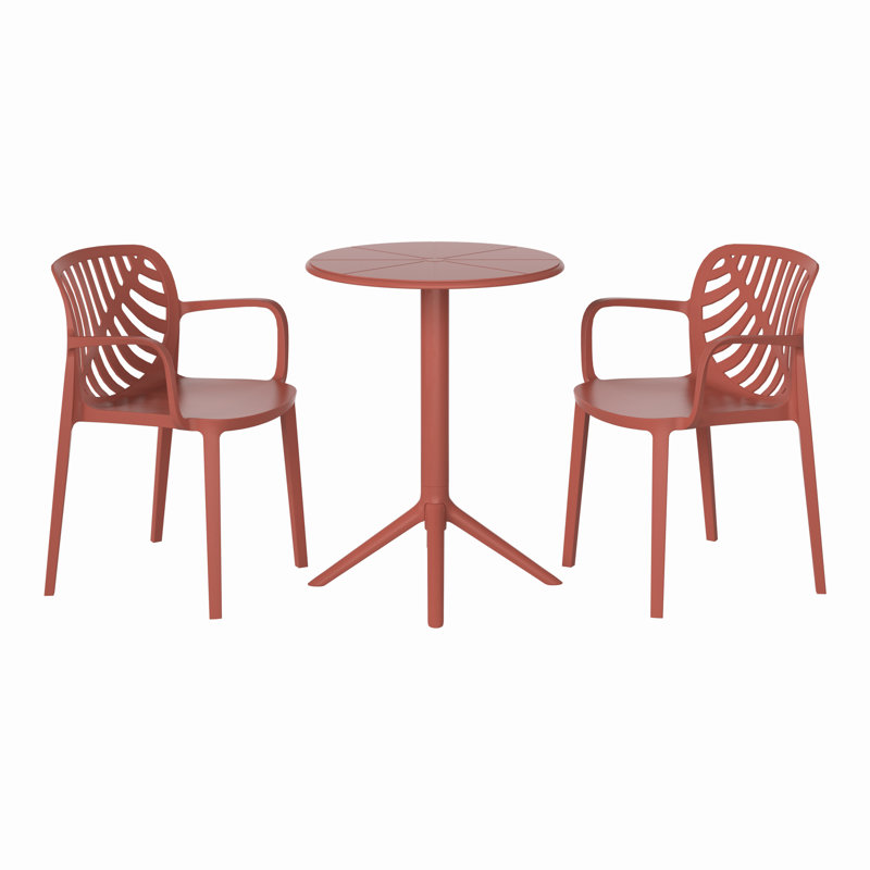 Ensemble repas extérieur 2 personnes, Rouge
