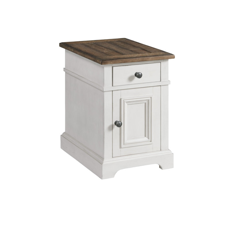 Isamu Solid Wood End Table with Storage