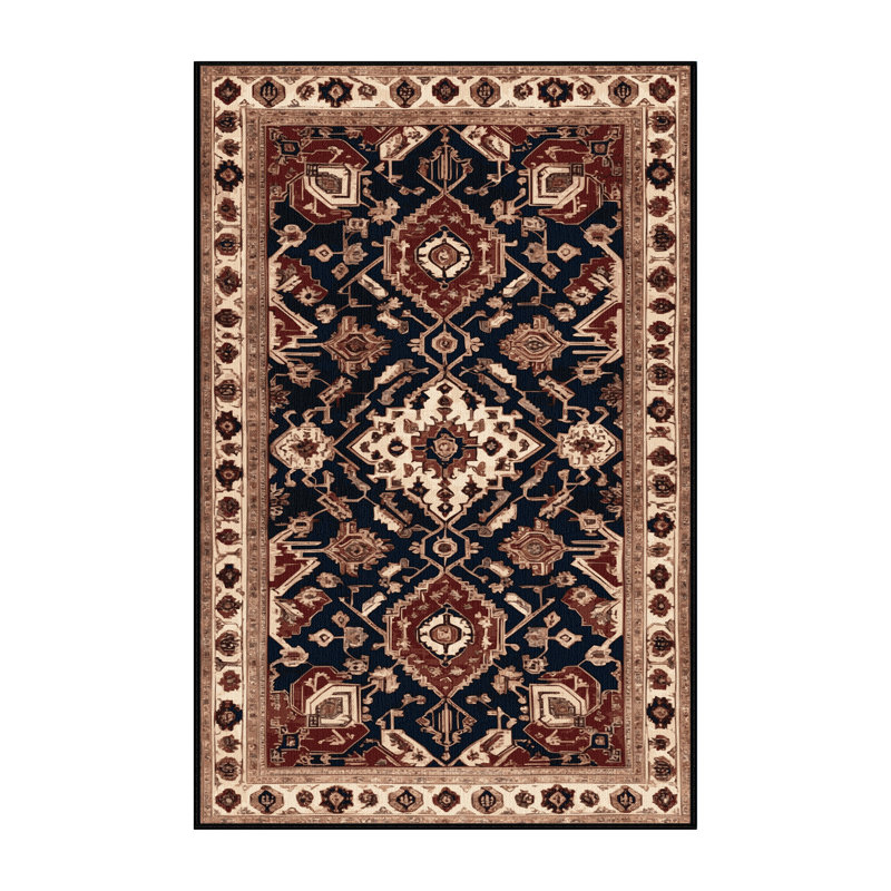 Machine Washable Persian Brown Area Rug, Rectangle 3' x 5'