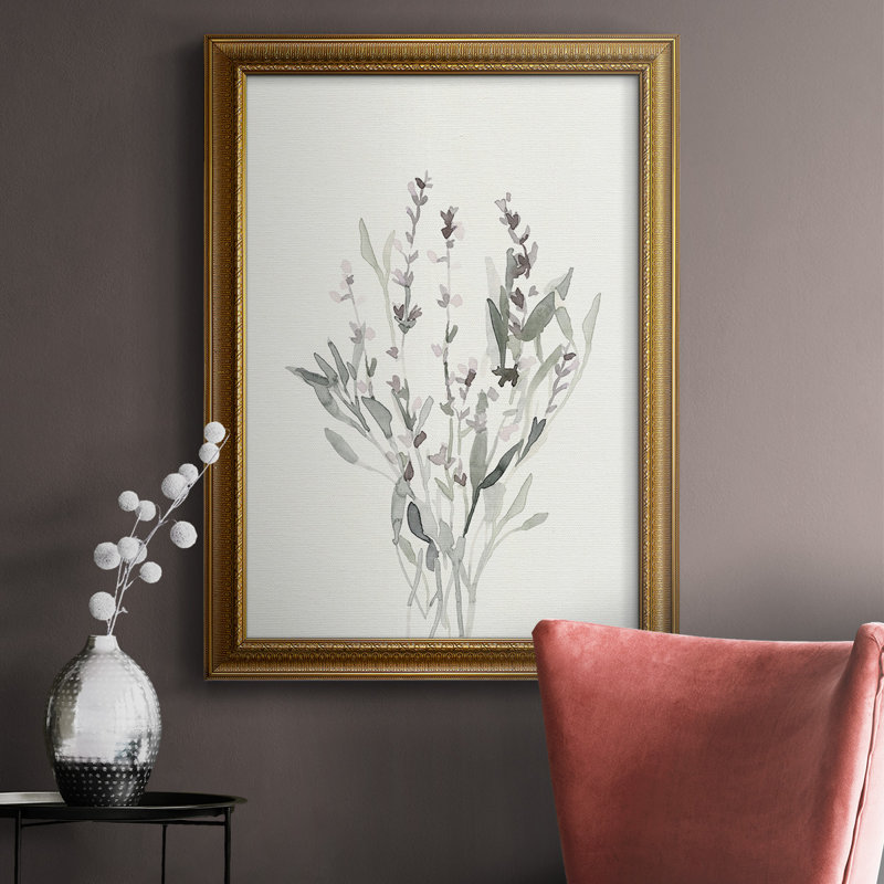 Toile encadrée délicate sauge botanique de qualité supérieure - prête à être accrochée, H 20 po x l 16 po