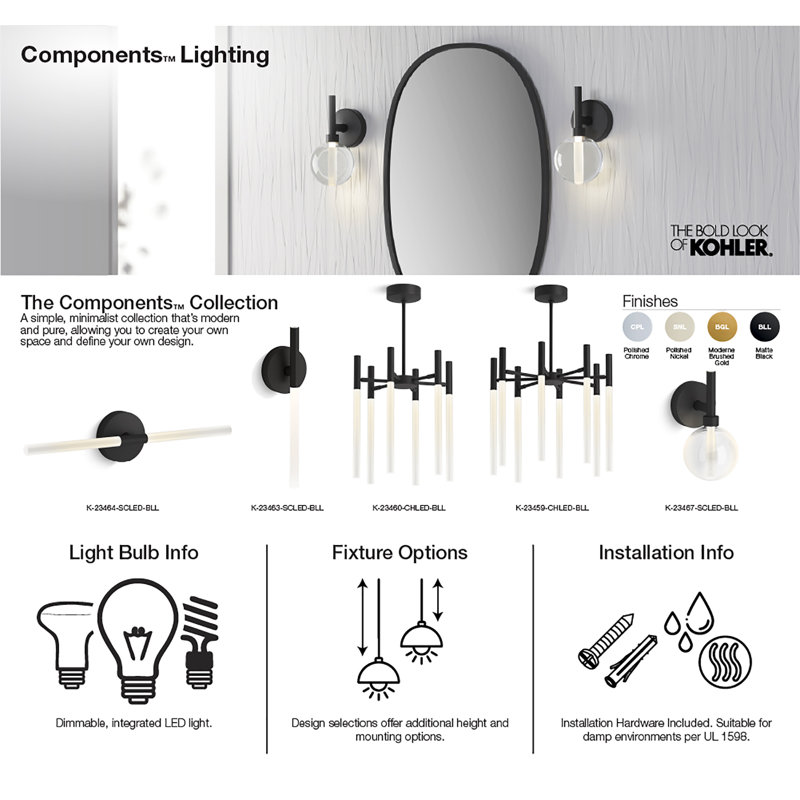Components LED Lacemaker Sconce, Polished Chrome