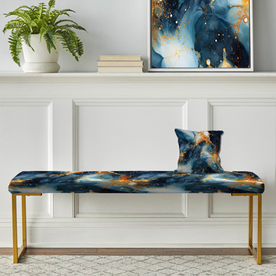 Banc rembourré or