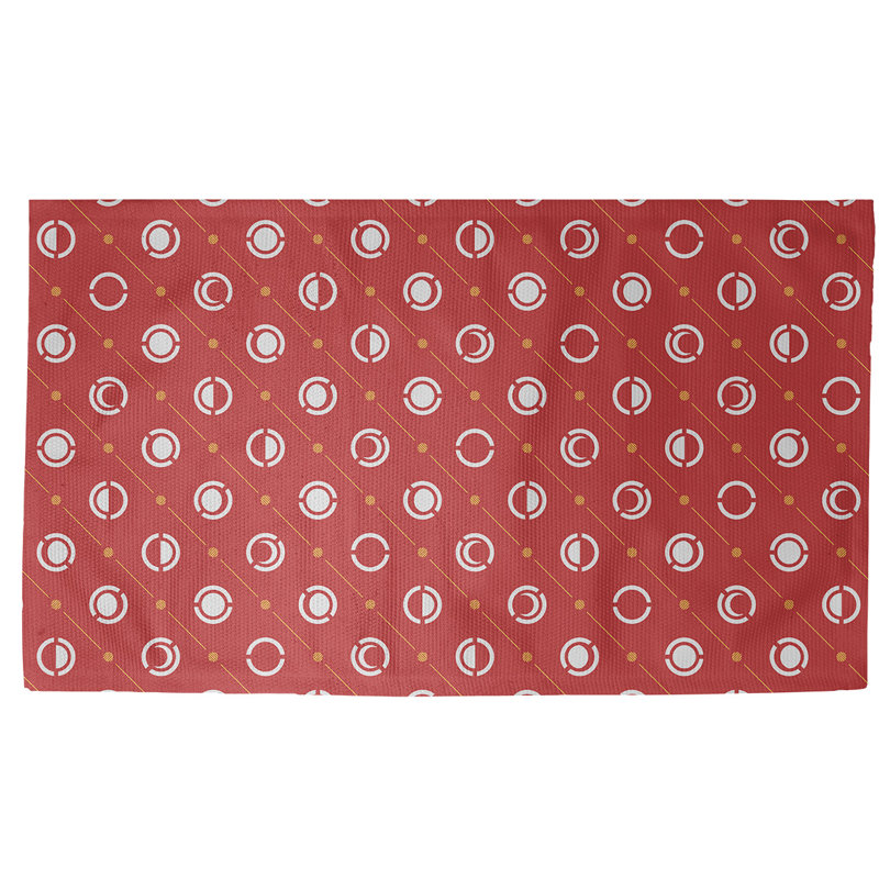 Rouge Tapis décoratif phases de lune, Rectangle 2 pi x 3 pi