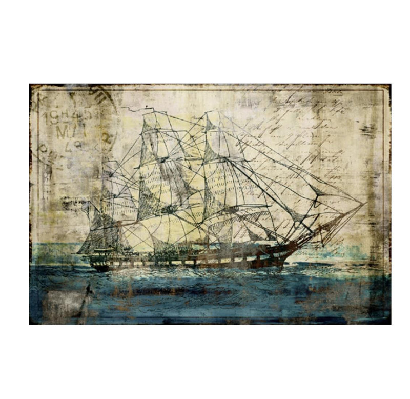 «Sea Memoirs» par Chelsea Art Studio - impression, Gel coupé au couteau, H 27 po x l 40 po x P 1,5 po