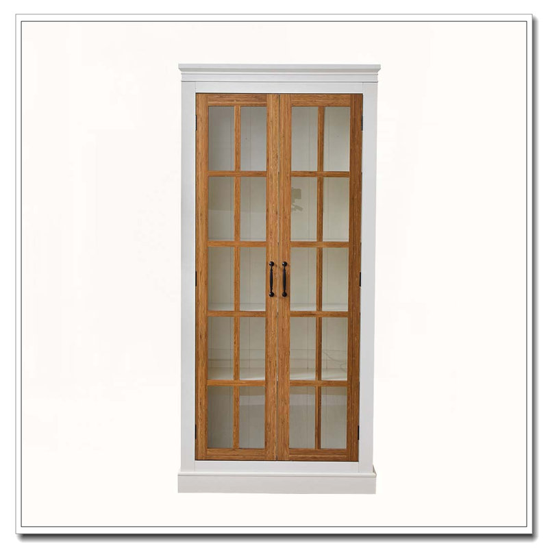 Display Cabinet with Glass Doors, Brown
