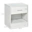 Table d'appoint avec tiroir et tablette de rangement, table de bout pour toutes les pièces, grain de bois blanc-44217907