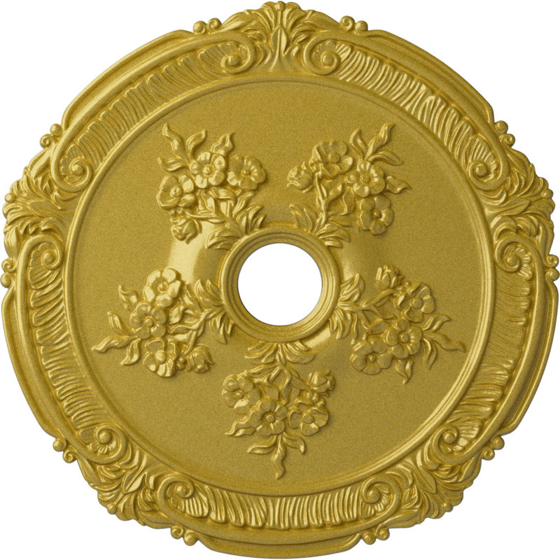 Médaillon Endurathane Attica avec plafond rose, DO 26 po x P 3 3/4 po x P 1 1/2 po, Doré intense
