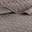 Ensemble de courtepointe 3 pièces en velours taupe double / grand