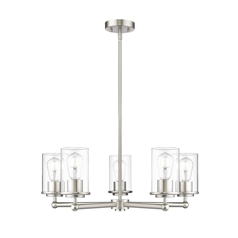 Lustre en acier à 5 lumières Sunnah, Nickel brossé