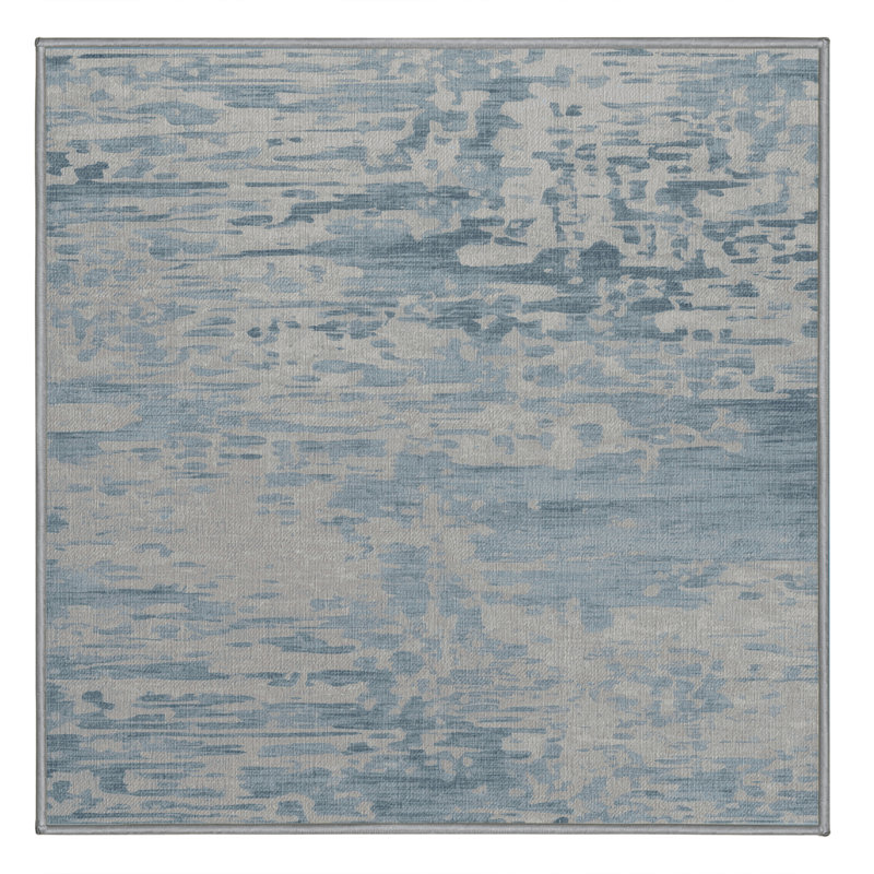 Tapis abstrait gris lavable à la machine, Carré 4 pi