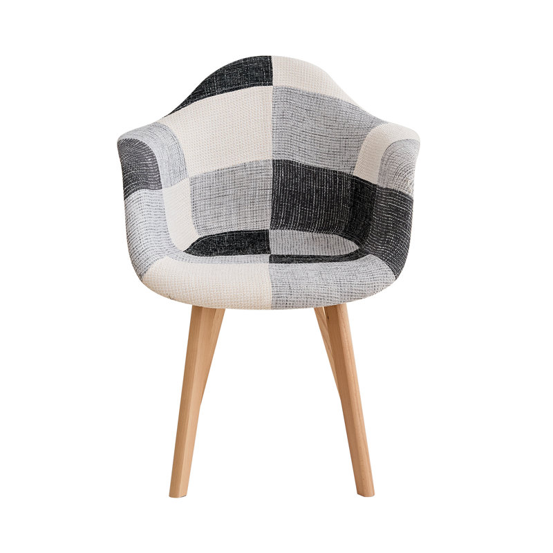 Oakes 39cm H Upholstered Armchair, Black/White/Grey