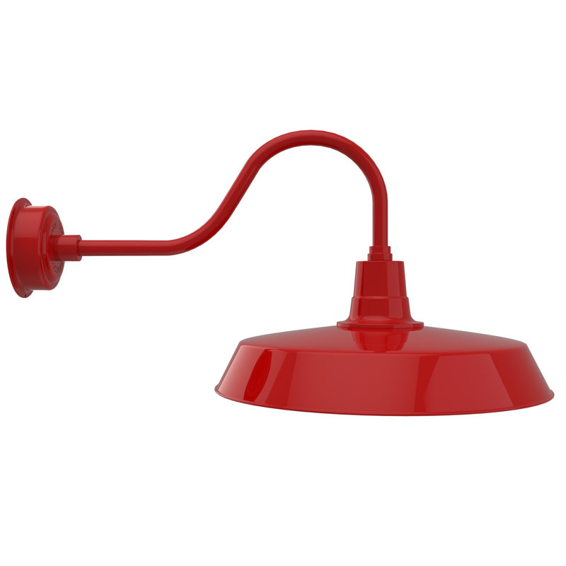 Luminaire de grange d'extérieur à 1 ampoule DEL Haleigh, H 17,75 po x l 22 po x P 35 po, Rouge cerise
