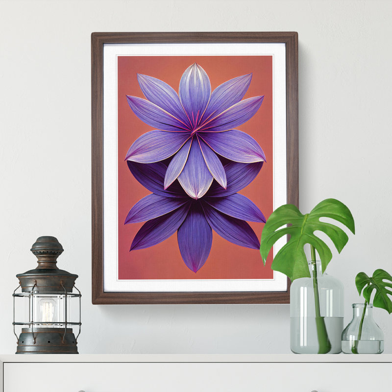 Passionate Flowers - Wall Art, 48cm H x 36cm W, Walnut Framed, White