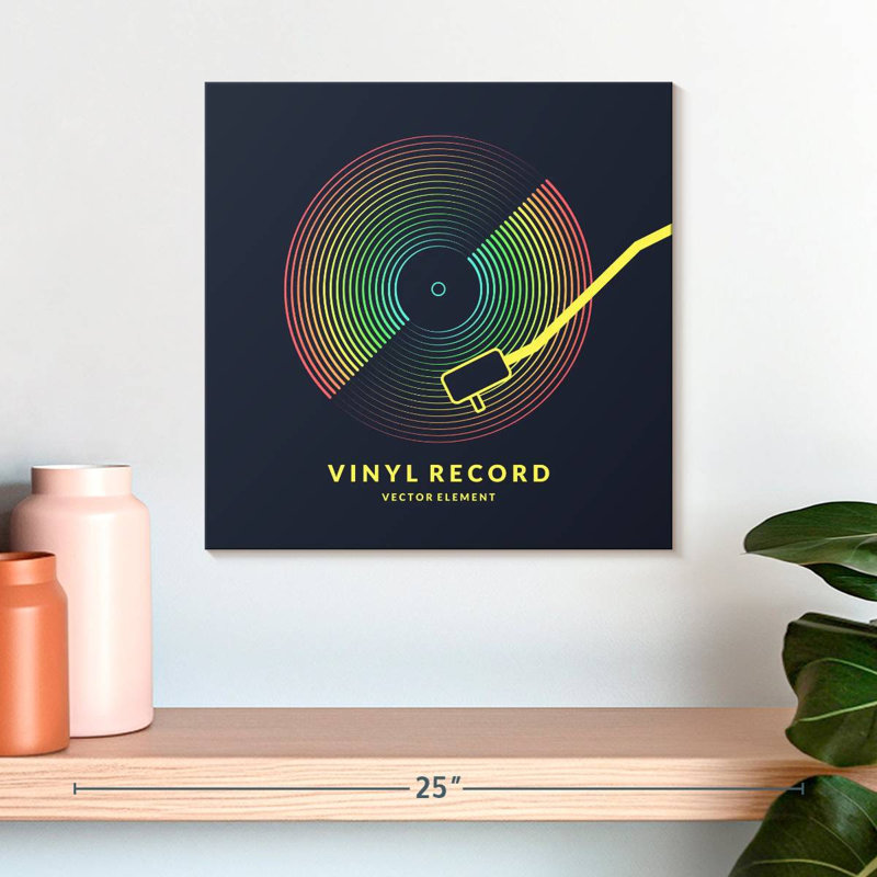 Abarca Rainbow Vinyl Record, 16" H x 16" W