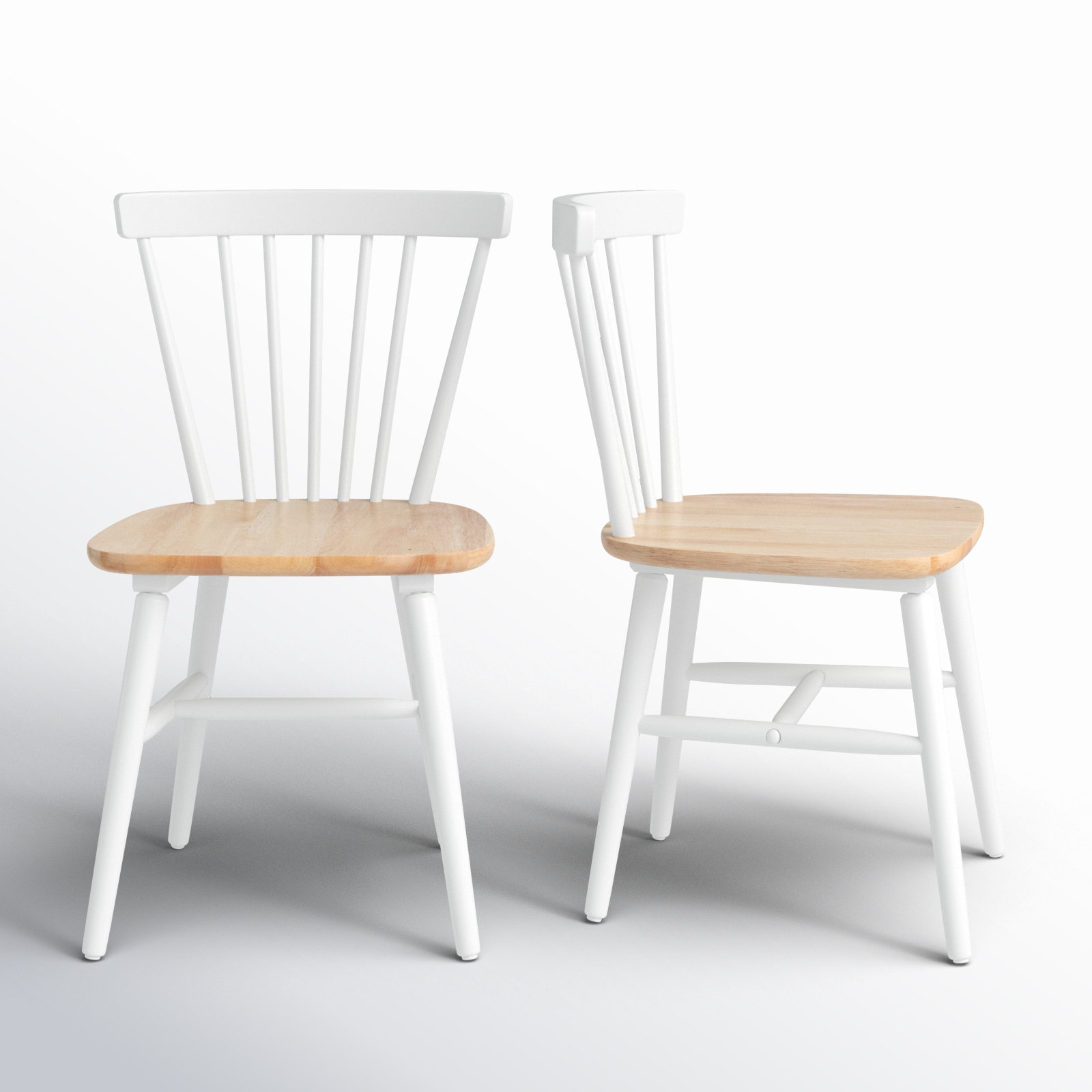 Antoya Solid Wood Dining Chair, White/Natural