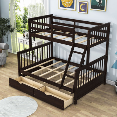 Desmona Kids Twin Over Full Bunk Bed with Drawers