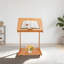 Table de bout en bois en forme de C avec table de bout réglable
