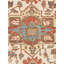 Tapis oriental en laine noué à la main Serapi en ivoire / orange / gris / bleu-80601111