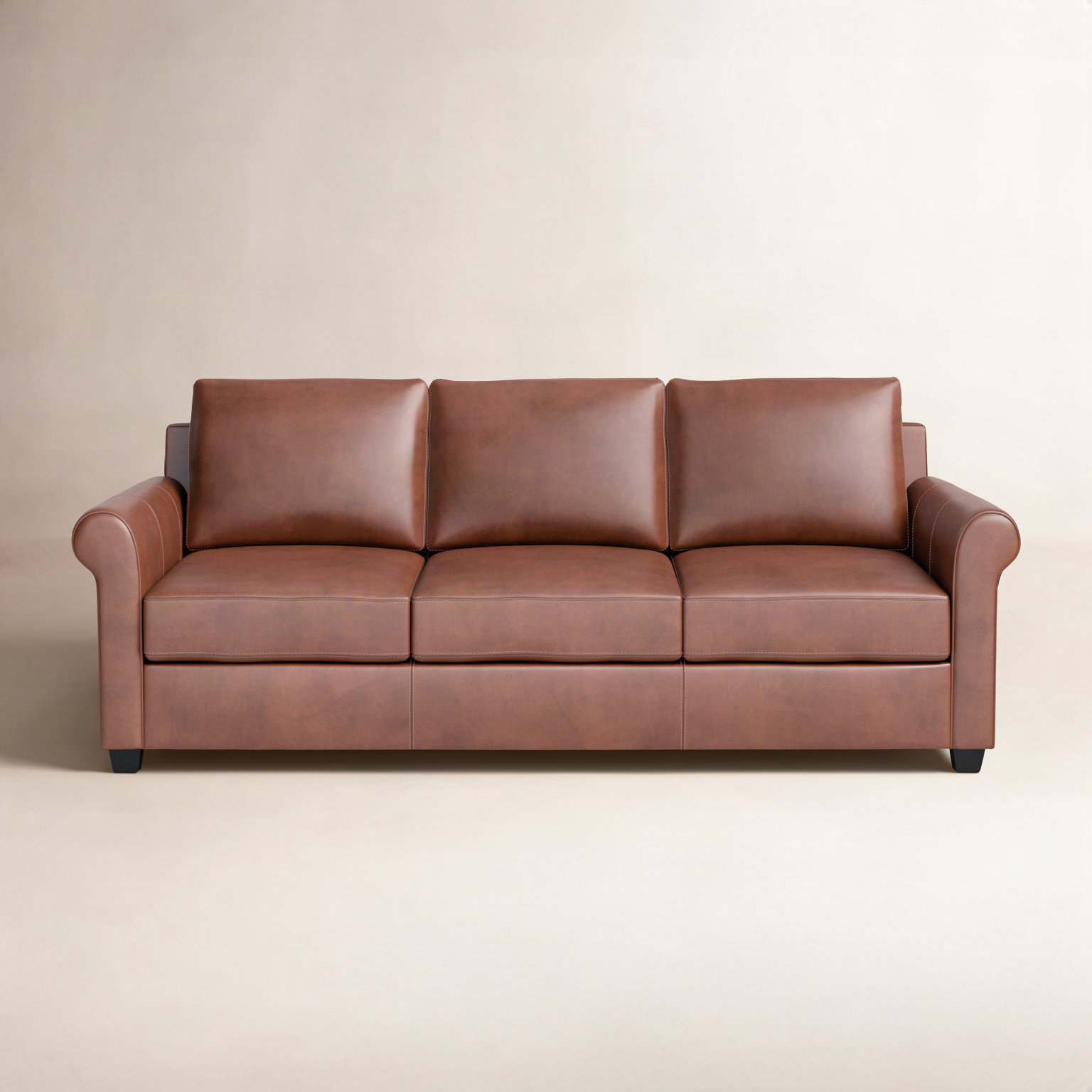 Cataldo 86'' Upholstered Sofa, Sidekick Cobble Stone Genuine Leather