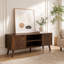 Meuble télé de 120 cm (47,2 pouces) pour téléviseurs jusqu'à 45 pouces, meuble multimédia de style moderne du milieu du siècle avec rangements pour salon et chambre.