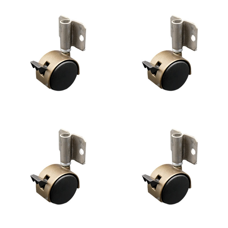 Nylon Caster, Antique Brass