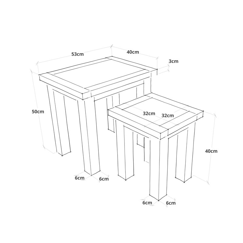 Milliner 2 Piece Nest of Tables