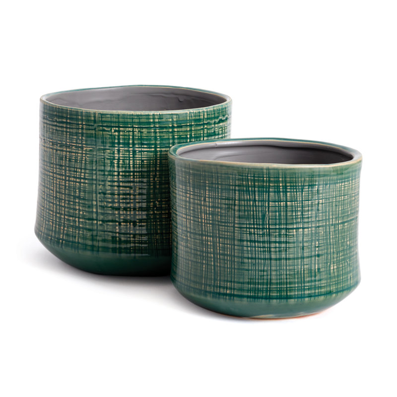 Pots Phoenix, ensemble de 2, Vert