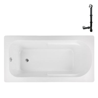 66'' x 34'' Acrylic Soaking Drop-In Bathtub, Drain Included