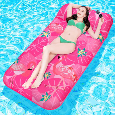 Pool Floats Adult, 74'' X 37'' Oversized Inflatable Pool Floats Tanning Pool with Headrest -  Utibia, LS98PD