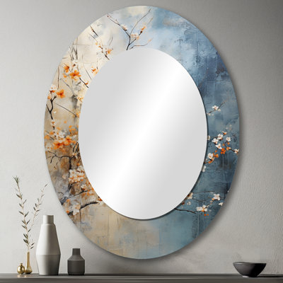 Décoration murale miroir orange ovale orange sarcelle Glowing Embers III - Orange